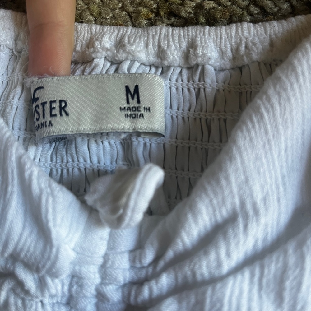 Hollister White Smocked Blouse